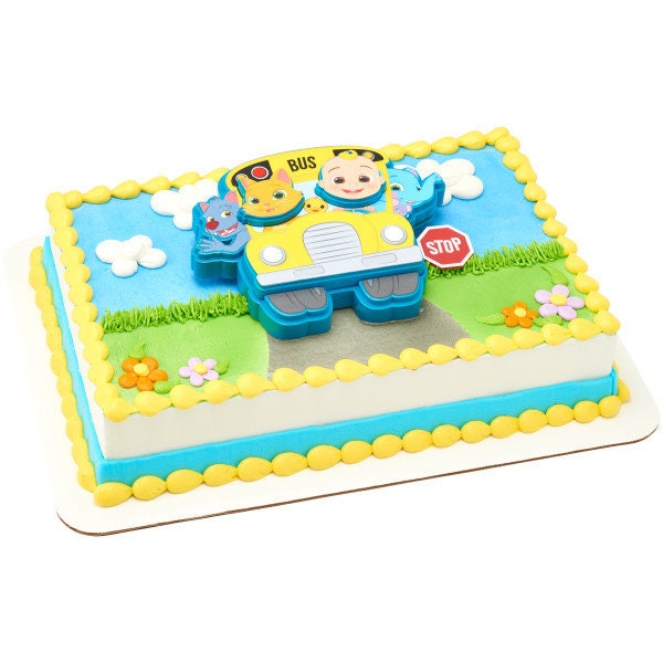 CoComelon™ Cake Topper - School Bus Ready for Adventure! Birthday Party Cake Decoration - Kids Birthday Decoset Craft Supply