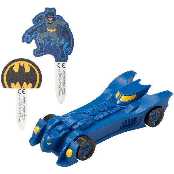 Batman Cake Topper - Batman™ Into Action Batmobile Birthday Party Cake Decoration - Kids Birthday Decoset Craft Supply