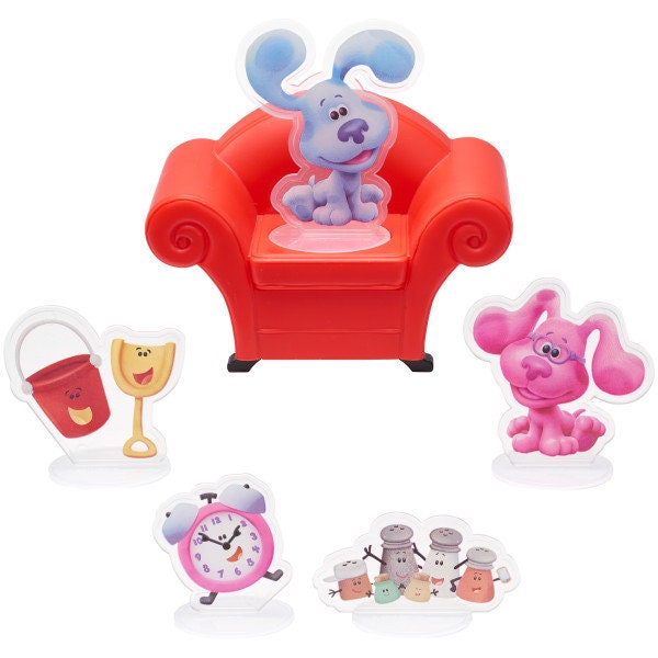 Blue's Clues & You Cake Topper - Blue's Clues Chair Tickety Tock Magenta Birthday Party Cake Decoration - Kids Birthday Decoset Craft Supply