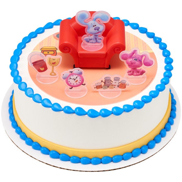 Blue's Clues & You Cake Topper - Blue's Clues Chair Tickety Tock Magenta Birthday Party Cake Decoration - Kids Birthday Decoset Craft Supply