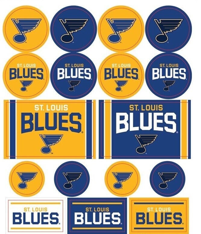 Officially Licensed ST. LOUIS BLUES Sticker Sheet Decal - Vinyl Die-Cut Decal Stickers Set Hockey Craft Supply
