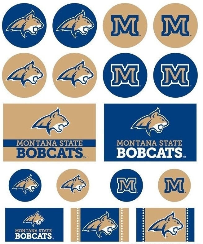 Officially Licensed MONTANA STATE BOBCATS Sticker Sheet Decal - Vinyl Die-Cut Decal Stickers Set Montana State University Craft Supply