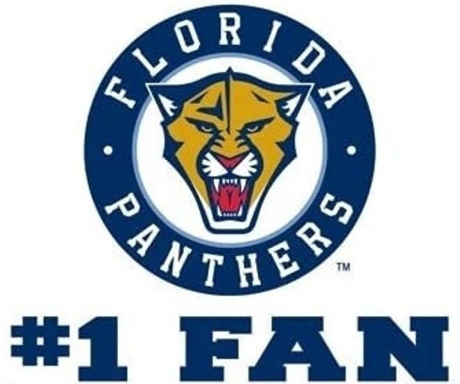 Officially Licensed FLORIDA PANTHERS #1 FAN Multi-Use Color Decal Florida Panthers Hockey Vinyl Decal Sticker Car Truck Window Craft Supply