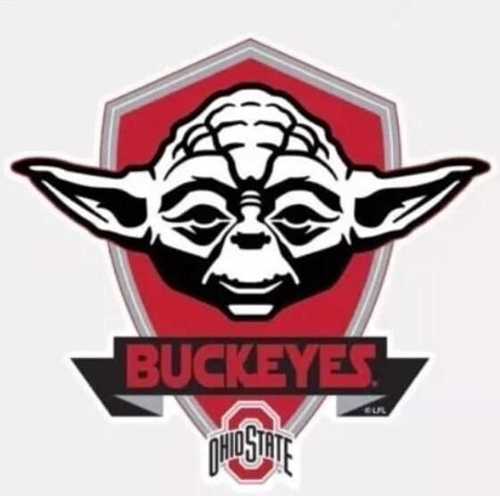 Officially Licensed OHIO STATE BUCKEYES Perfect Cut Color Decal - Star Wars Yoda Vinyl Decal Sticker for Car or Truck Window Craft Supply