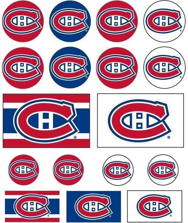 Officially Licensed MONTREAL CANADIENS Sticker Sheet Decal - Vinyl Die-Cut Decal Stickers Set Hockey Craft Supply