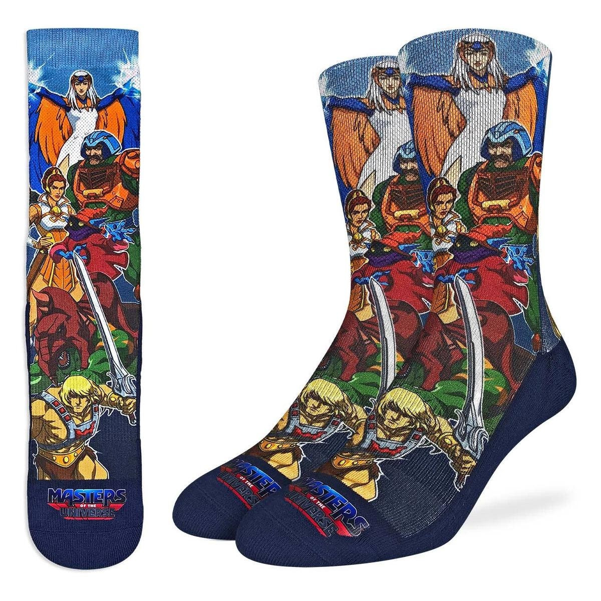 Masters of the Universe MOTU He-Man Heroes Crew Socks - Officially Licensed Novelty Socks - Men's Adult 8-12 Unisex - Craft Costume Supply