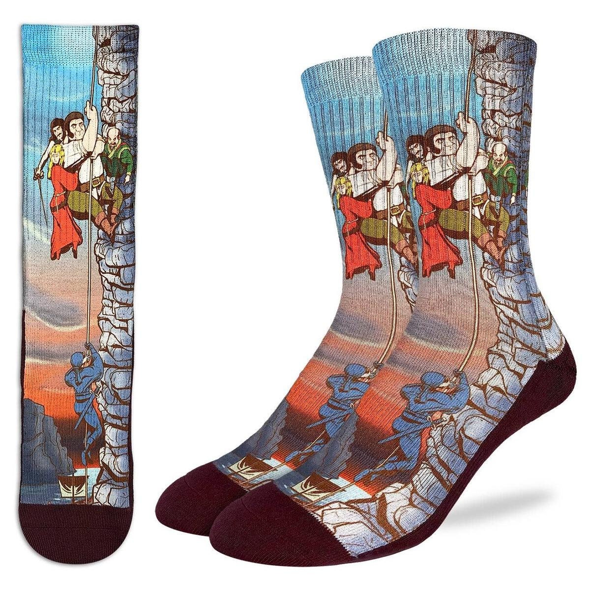 THE PRINCESS BRIDE Cliffs of Insanity Crew Socks - Officially Licensed Novelty Socks - Men's Adult 8-12 Unisex - For Craft Costume Supply