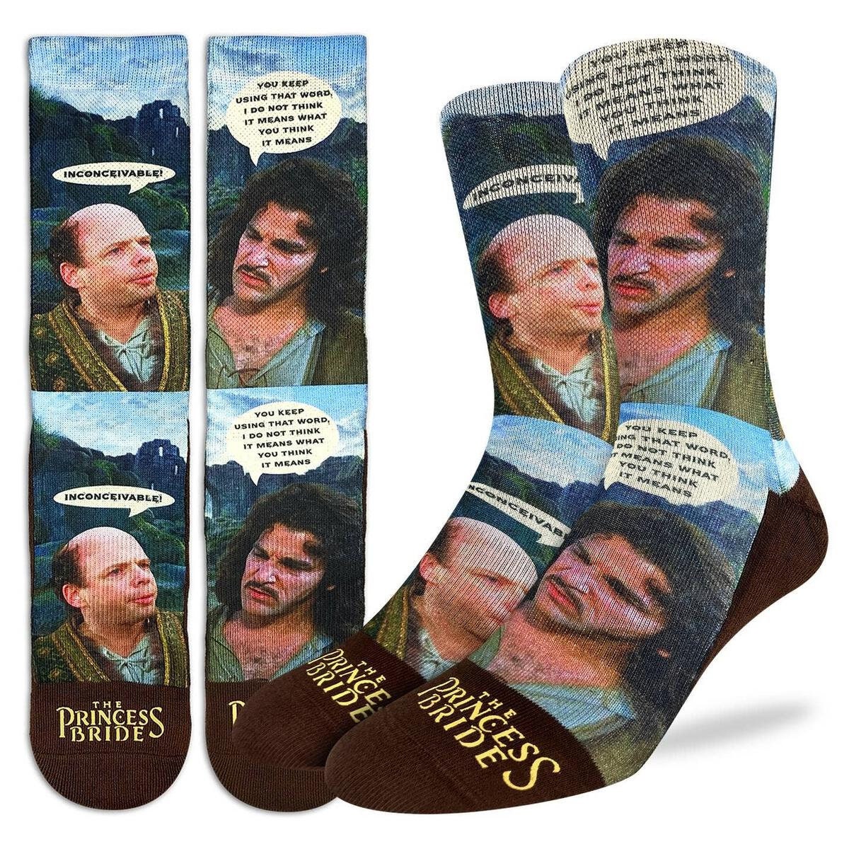 THE PRINCESS BRIDE Inconceivable Crew Socks - Officially Licensed Novelty Socks - Men's Adult 8-12 Unisex - For Craft Costume Supply