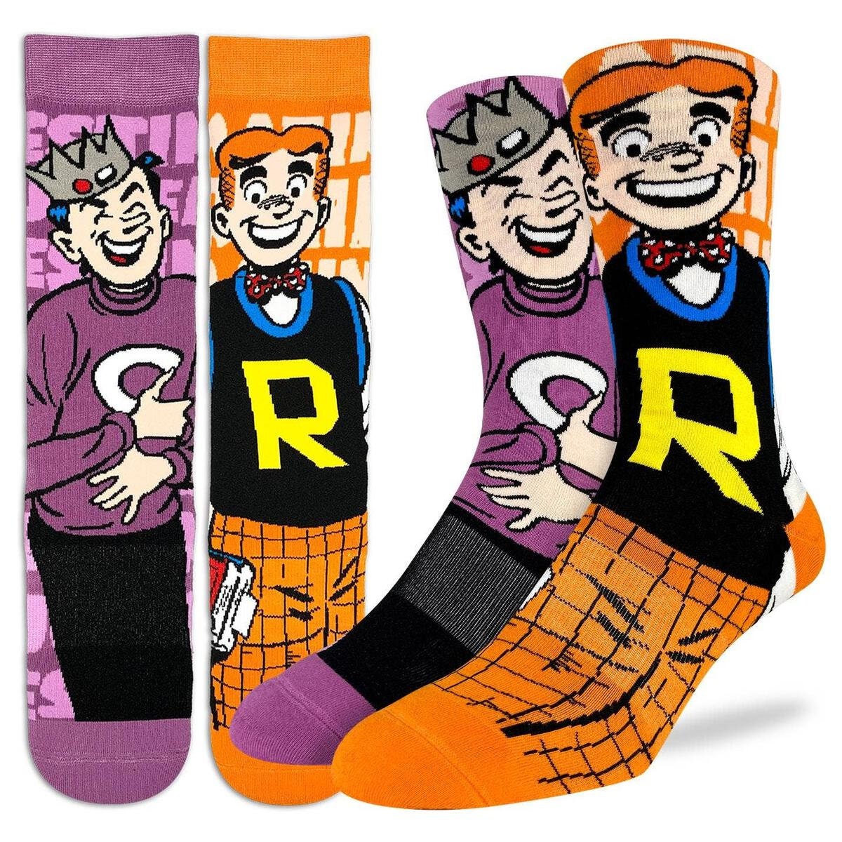 ARCHIE COMICS Archie & Jughead Crew Socks - Officially Licensed Novelty Socks - Men's Adult 8-12 Unisex - For Craft Costume Supply