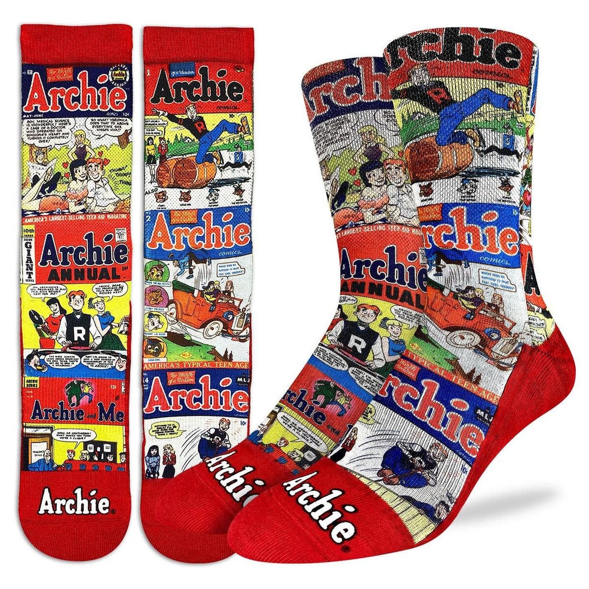 ARCHIE COMICS Cover of Comics Crew Socks - Officially Licensed Novelty Socks - Men's Adult 8-12 Unisex - For Craft Costume Supply