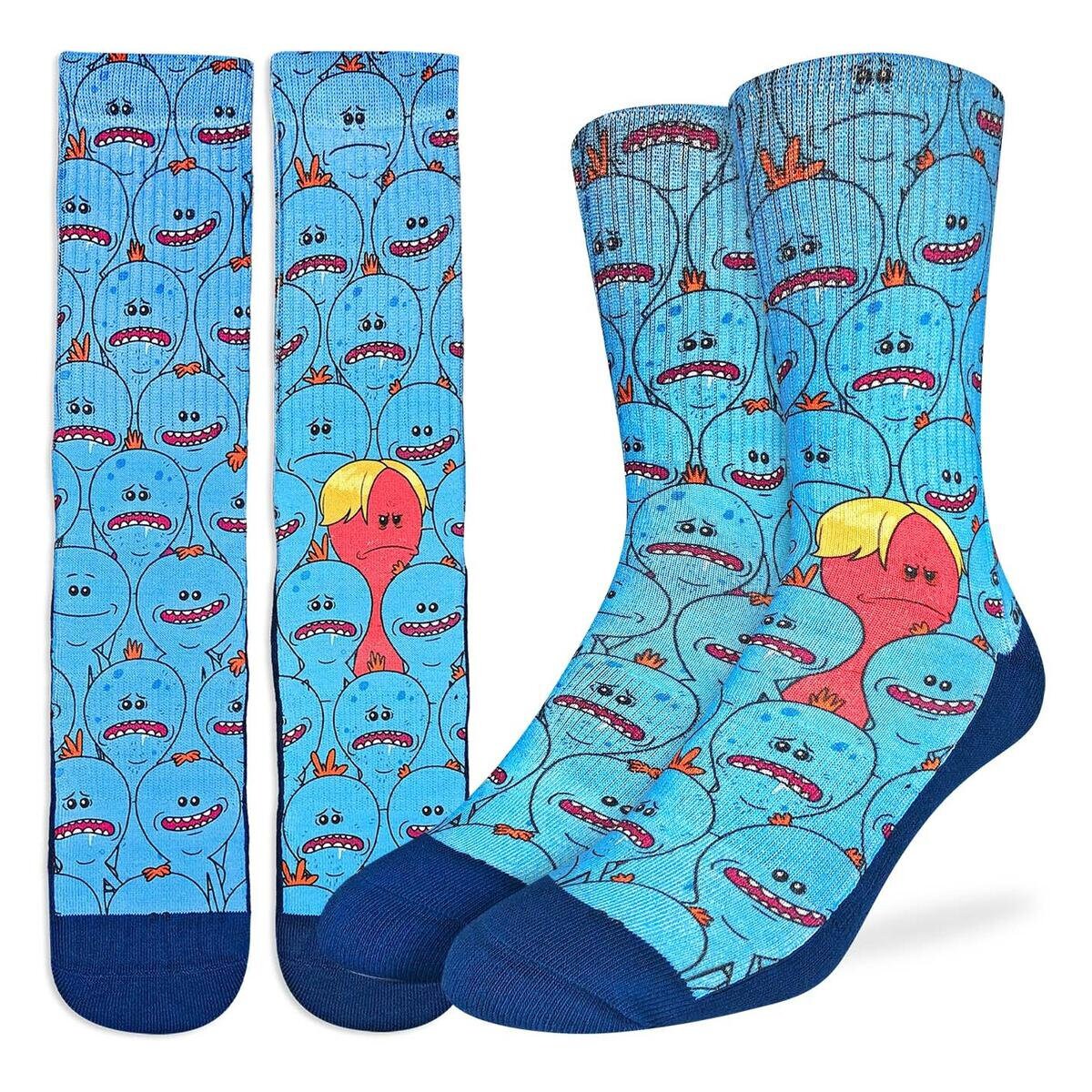 RICK & MORTY Mr. Meeseeks Crew Socks - Officially Licensed Novelty Socks - Men's Adult 8-12 Unisex - Craft Costume Supply