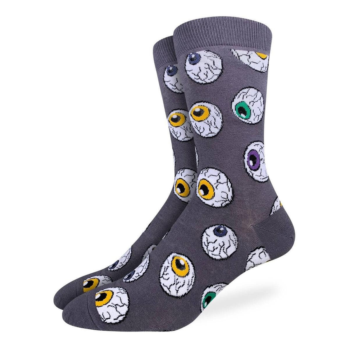 EYEBALLS Crew Socks - Eyes Eyeball Novelty Active Fit Socks - Men's Adult 8-12 Unisex - For Craft Costume Supply