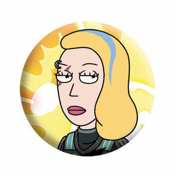 RICK & MORTY Evil Beth Pinback Button Badge - Adult Swim Cartoon Network Animated TV Series - Round 1.25" Button Craft Supply