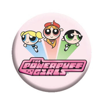 POWERPUFF GIRLS Logo Pinback Button Badge - Cartoon Network Animation Anime Series - Round 1.25" Button Craft Supply