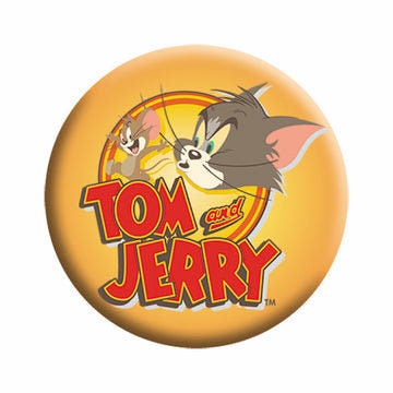 TOM & JERRY with Logo Pinback Button Badge - Hanna Barbera Tom Cat Nibbles Spike Bulldog Animated Classic - Round 1.25" Button Craft Supply