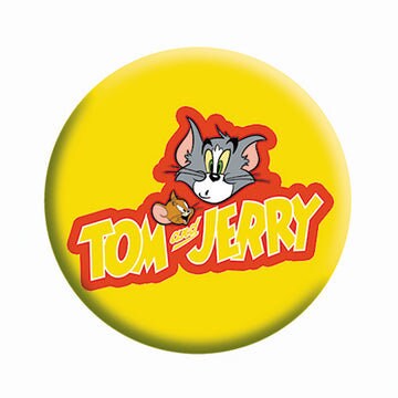 TOM & JERRY Logo Pinback Button Badge - Hanna Barbera Tom Cat Nibbles Spike Bulldog Animated Classic - Round 1.25" Button Craft Supply