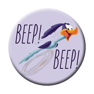 LOONEY TUNES Roadrunner Pinback Button Badge - Beep Beep! - Round 1.25" Button Craft Supply