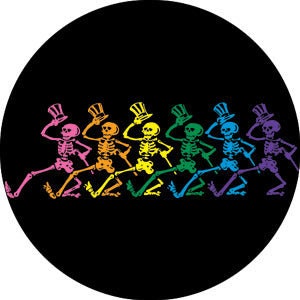 GRATEFUL DEAD Skeletons Pinback Button Badge - Dancing Skeletons Jerry Garcia American Rock Band - Round 1.25" Button Craft Supply