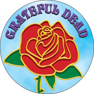 GRATEFUL DEAD Rose Logo Pinback Button Badge - Jerry Garcia American Rock Band - Round 1.25" Button Craft Supply