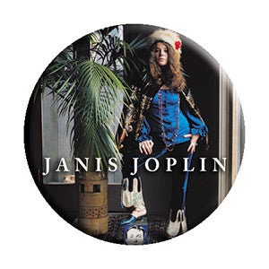 JANIS JOPLIN Palm Tree Pinback Button Badge - Album American Rock Singer - Round 1.25" Button Craft Supply