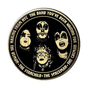 KISS Hailing From NYC Pinback Button Badge - KISS Rock Band Concert Tour - Round 1.25" Button Craft Supply