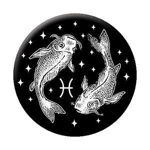 PISCES Astrology Zodiac Sign Pinback Button Badge - Pisces Zodiac Constellation Horoscope - Round 1.25" Button Craft Supply