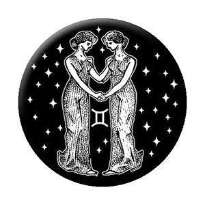 GEMINI Astrology Zodiac Sign Pinback Button Badge - Pisces Gemini Constellation Horoscope - Round 1.25" Button Craft Supply