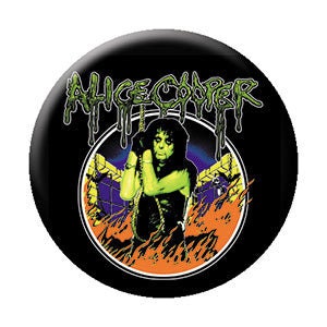 ALICE COOPER In Flames Pinback Button Badge - American Rock Singer Band Concert Tour - Round 1.25" Button Craft Supply