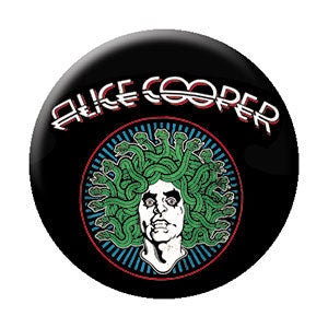 ALICE COOPER Medusa Pinback Button Badge - American Rock Singer Band Concert Tour - Round 1.25" Button Craft Supply