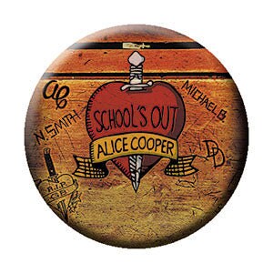 ALICE COOPER School's Out Album Pinback Button Badge - American Rock Singer Band Concert Tour - Round 1.25" Button Craft Supply