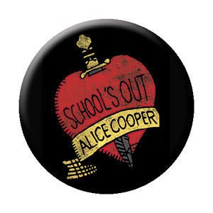 ALICE COOPER School's Out Album Black Pinback Button Badge - American Rock Singer Band Concert Tour - Round 1.25" Button Craft Supply