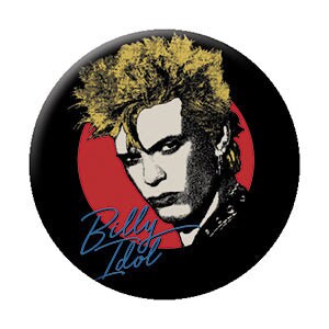 BILLY IDOL Signature Pinback Button Badge - British Rock Singer Band Album - Round 1.25" Button Craft Supply