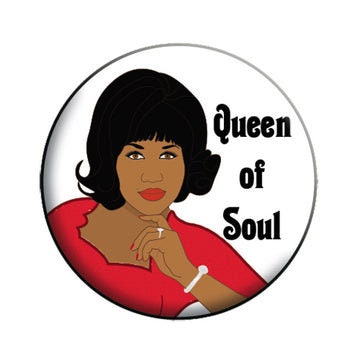ARETHA FRANKLIN Queen of Soul Pinback Button Badge - R&B Music Motown Legendary Singer Songwriter - Round 1.25" Button Craft Supply