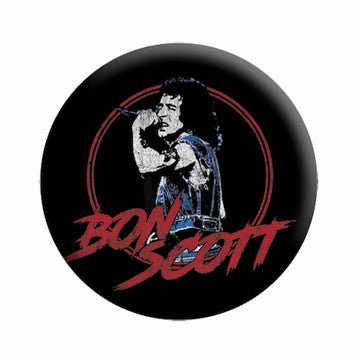 BON SCOTT Singing Art Pinback Button Badge - ACDC American Rock Band Album Music - Round 1.25" Button Craft Supply