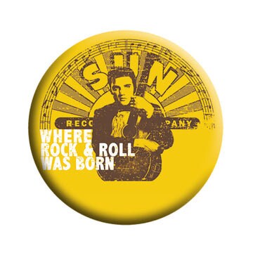 ELVIS PRESLEY Where Rock & Roll Was Born Pinback Button Badge - The King Pelvis Music Band Album - Round 1.25" Button Craft Supply