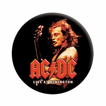 AC/DC Live at Donington Pinback Button Badge - ACDC Live at Donington Concert Album Rock Band - Round 1.25" Button Craft Supply