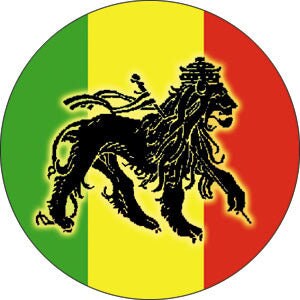 RASTA Lion Flag Pinback Button Badge - Reggae Music Rastafari Rasta Jamaica Africa - Round 1.25" Button Craft Supply