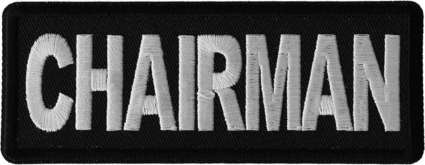 Chairman Patch - 4x1.5 inch – Motorcycle Embroidered Patch Appliqué Craft Supply