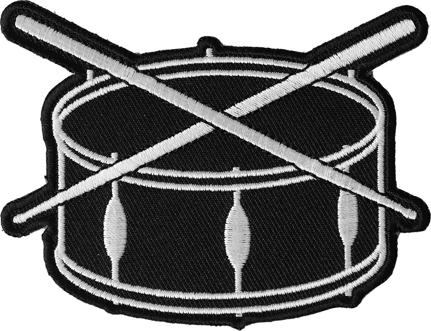 Drum and Sticks Music Band Patch - 3.5x2.7 inch - Motorcycle Embroidered Patch Appliqué Craft Supply