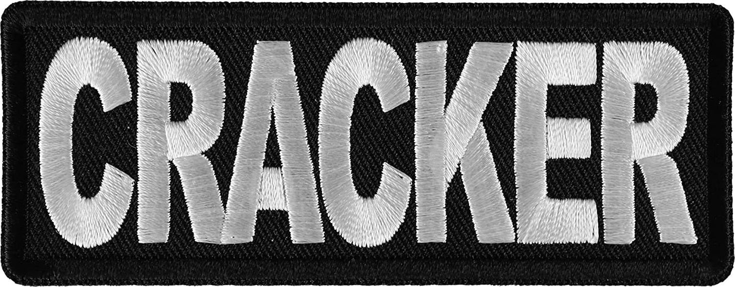 Cracker Patch - 4x1.5 inch - Biker Embroidered Patch Appliqué Craft Supply