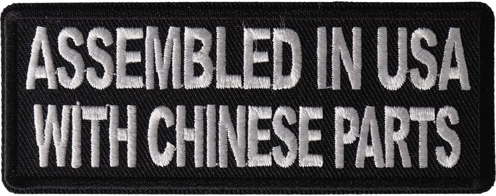 Assembled in USA with Chinese Parts - 4x1.5 inch - Motorcycle Embroidered Patch Appliqué Craft Supply