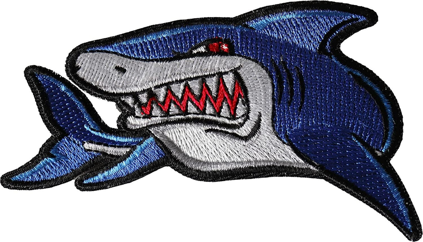 Shark Patch - 4x2.75 inch - Motorcycle Embroidered Patch Appliqué Craft Supply