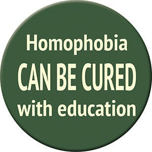 Homophobia Can Be Cured LGBTQ+ Magnet - 2.5x3.5 Inch - Magnet for Refrigerators and Lockers - Gay Pride Rainbow