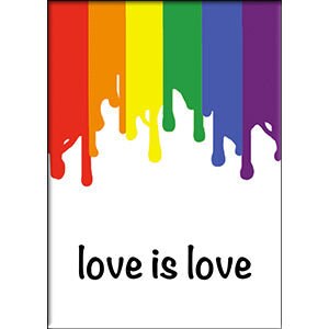 Love Is Love Rainbow LGBTQ+ Magnet - 2.5x3.5 Inch - Magnet for Refrigerators and Lockers - Gay Pride Rainbow
