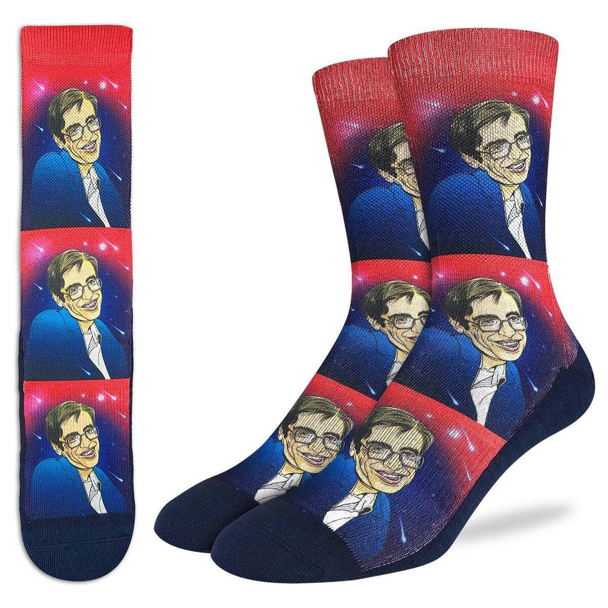 STEPHEN HAWKING Crew Socks - Novelty Active Fit Socks - Men's Adult 8-12 Unisex - For Craft Costume Supply