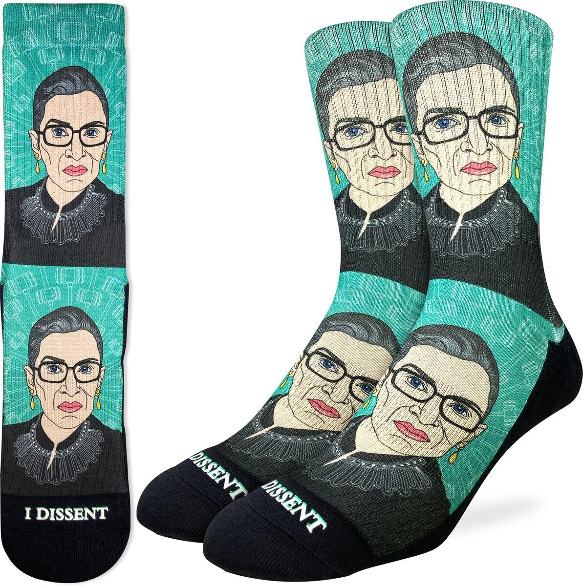 RUTH BADER GINSBURGH Dissent Crew Socks - Novelty Active Fit Socks - Men's Adult 8-12 Unisex - For Craft Costume Supply
