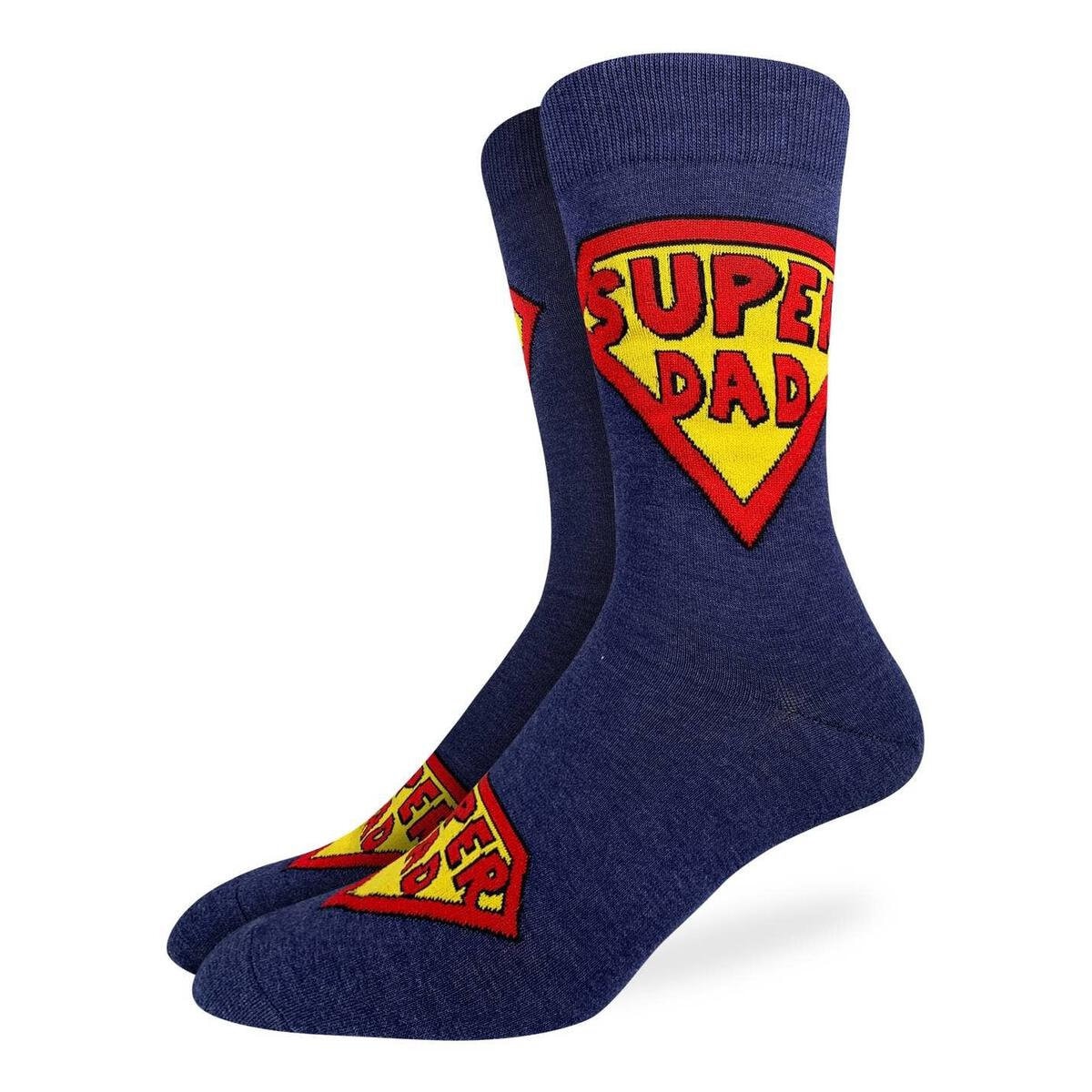 SUPER DAD Crew Socks - Television Series DIY Dads Novelty Active Fit Socks - Men's Adult 8-12 Unisex - For Craft Costume Supply