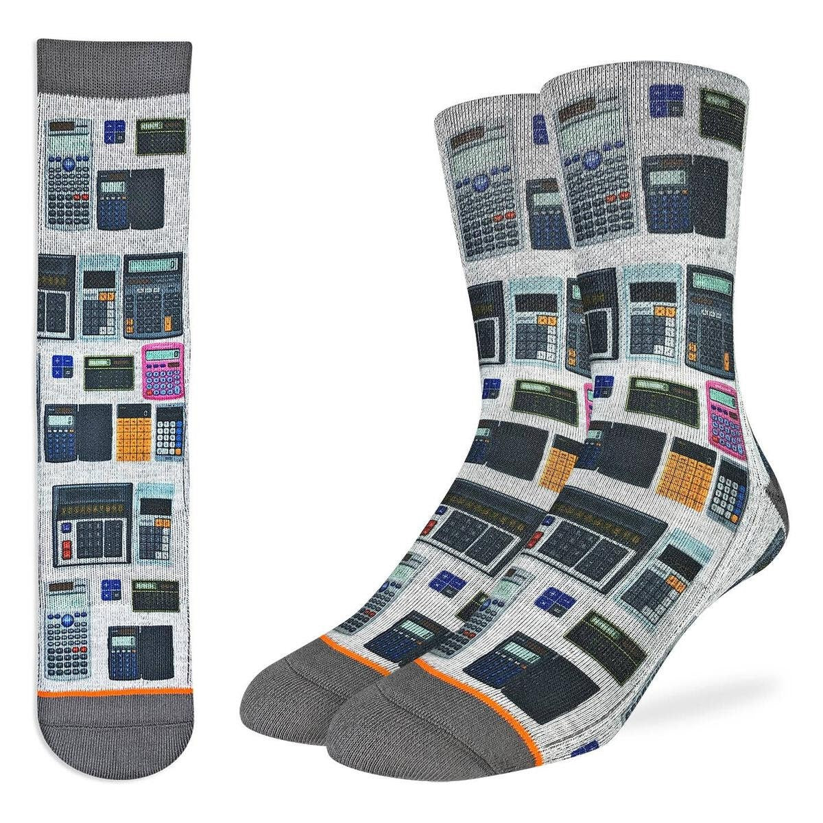 CALCULATORS Crew Socks - Teacher Math Novelty Active Fit Socks - Men's Adult 8-12 Unisex - For Craft Costume Supply