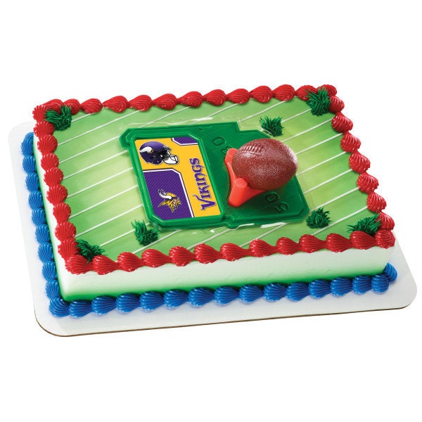 MINNESOTA VIKINGS Cake Topper NFL Football Tee Field - Dallas Cowboys Football Cake Decoration Topper Decoset Birthday Craft Supply