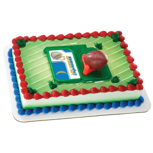 LOS ANGELES CHARGERS Cake Topper Nfl Football Tee Field - Los Angeles Chargers Football Cake Decoration Topper Decoset Birthday Craft Supply